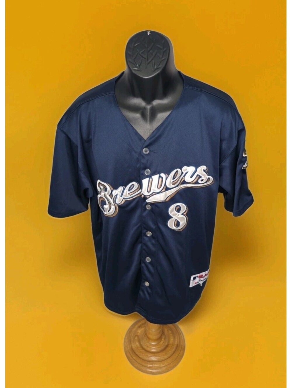 Majestic Milwaukee Brewers Ryan Braun #8 Sewn Stitch Authentic Jersey Mens XL 48